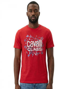 Cavalli Class - Red Logo Print T-Shirt