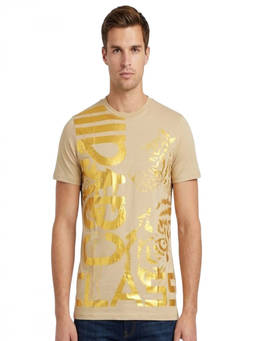 Cavalli Class - Beige Graphic Logo Print T-Shirt (XL)
