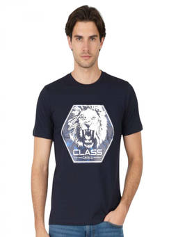 Cavalli Class - Blue Crewneck Logo T-Shirt