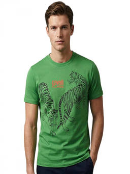 Cavalli Class - Green Graphic Logo Print T-Shirt