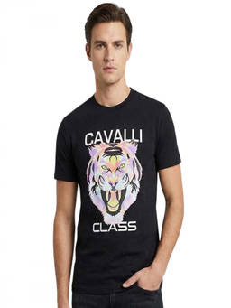 Cavalli Class - Black Crewneck Logo T-Shirt