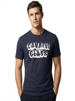 Cavalli Class - Navy Blue Crewneck Logo T-Shirt