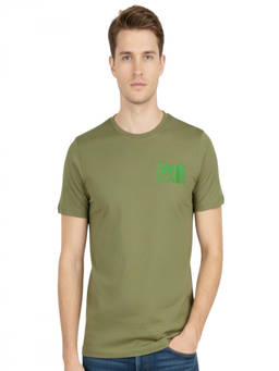 Cavalli Class - Olive Crewneck Logo Print T-Shirt