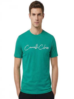 Cavalli Class - Green Crewneck Logo T-Shirt