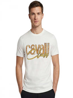 Cavalli Class - White Crewneck Logo T-Shirt