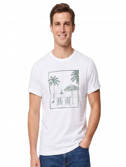J.Crew - White Printed T-Shirt (L)