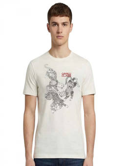 Cavalli Class - White Crewneck Logo T-Shirt