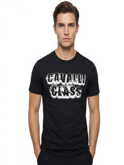 Cavalli Class - Black Crewneck Logo T-Shirt