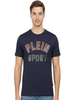 Plein Sport - Navy Blue Logo Print T-Shirt