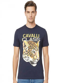 Cavalli Class - Navy Blue Crewneck Logo T-Shirt