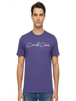 Cavalli Class - Blue Crewneck Logo T-Shirt
