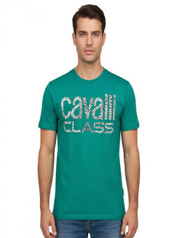 Cavalli Class - Green Crewneck Logo T-Shirt