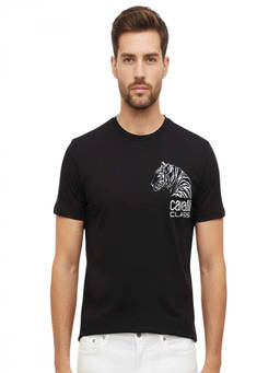 Cavalli Class - Black Graphic Logo Print T-Shirt