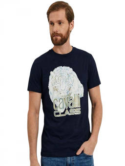 Cavalli Class - Navy Blue Graphic Logo Print T-Shirt