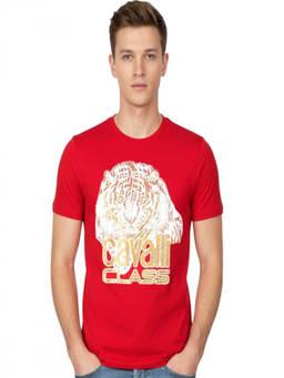 Cavalli Class - Red Graphic Logo Print T-Shirt