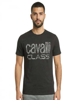 Cavalli Class - Black Crewneck Logo T-Shirt