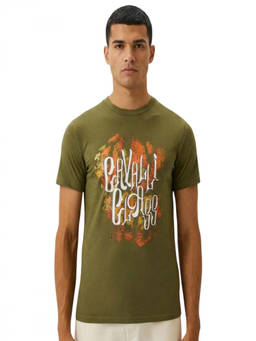 Cavalli Class - Olive Print Logo T-Shirt