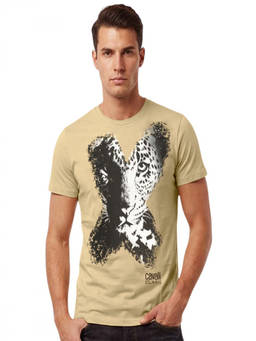 Cavalli Class - Beige Graphic Logo Print T-Shirt