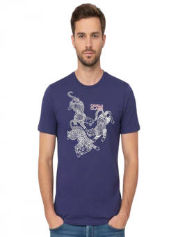 Cavalli Class - Blue Crewneck Logo T-Shirt