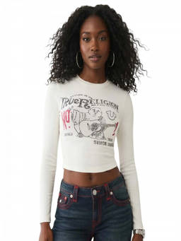 True Religion - White Crew Neck Graphic T-Shirt (M)