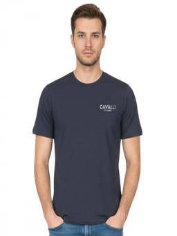 Cavalli Class - Navy Blue Crewneck Logo T-Shirt