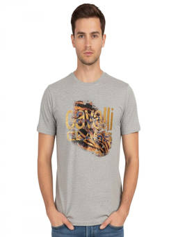 Cavalli Class - Grey Graphic Logo Print T-Shirt