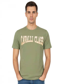 Cavalli Class - Green Crewneck Logo T-Shirt