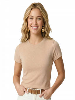 J.Crew - Beige Crew Neck Short Sleeves T-Shirt