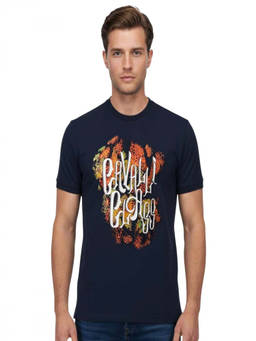 Cavalli Class - Navy Blue Logo Print T-Shirt