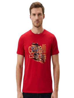 Cavalli Class - Red Graphic Logo Print T-Shirt