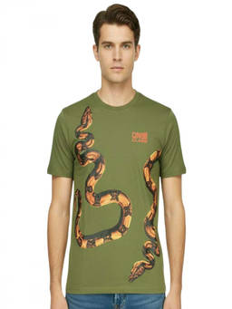 Cavalli Class - Green Logo Print T-Shirt