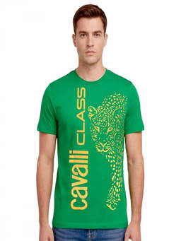 Cavalli Class - Green Graphic Logo Print T-Shirt