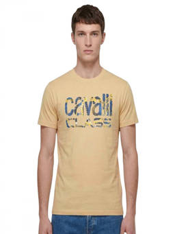 Cavalli Class - Beige Logo Print T-Shirt (XL)