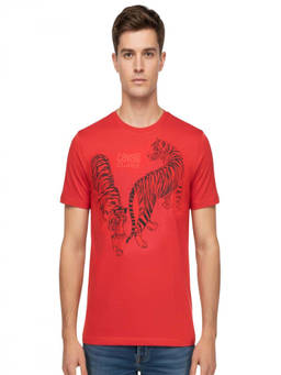 Cavalli Class - Red Graphic Logo Print T-Shirt