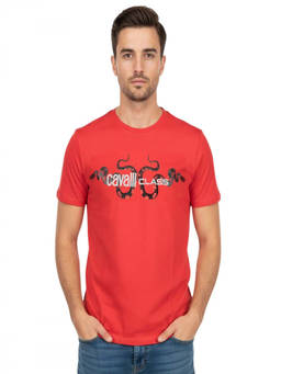 Cavalli Class - Red Logo Print T-Shirt