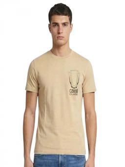 Cavalli Class - Beige Logo Print T-Shirt