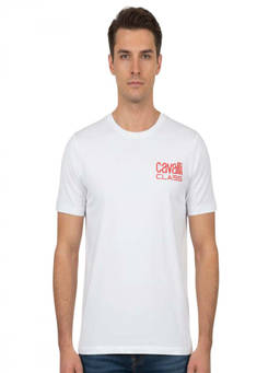 Cavalli Class - White Logo Print T-Shirt (XL)