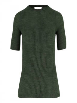 Sa Su Phi - Dark Green Crew Neck Slim Fit T-Shirt