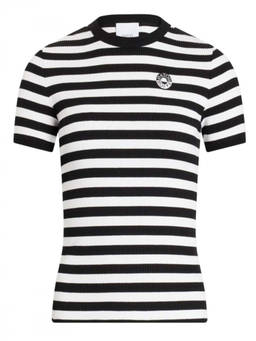 Patou - Black White Stripes Crew Neck T-Shirt