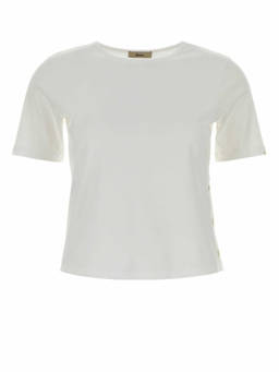 Herno - White Solid Crew Neck T-Shirt (L)
