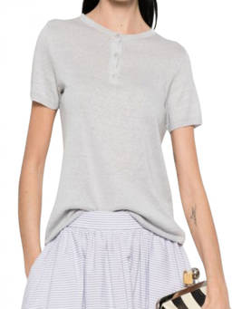 Base - Grey Solid Henley T-Shirt
