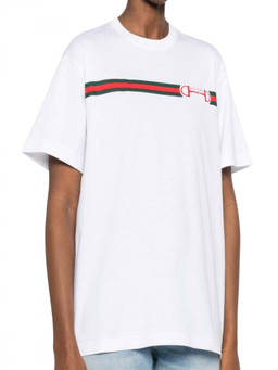Gucci - White Logo Crew Neck T-Shirt