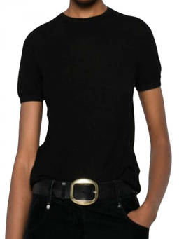 Lisa Yang - Black Round Neck T-Shirt