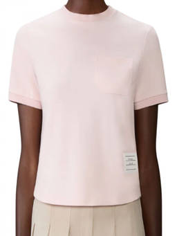 Thom Browne - Light Pink Logo Crew Neck T-Shirt