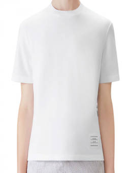 Thom Browne - White Solid Crew Neck T-Shirt