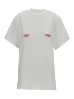 Des Phemmes - White Graphic Crew Neck T-Shirt