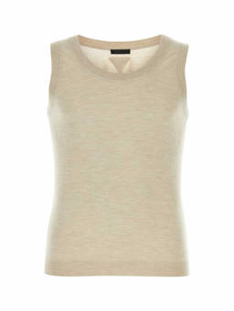 PRADA - Melange Sand Wool Tank Top