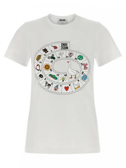 Moschino - White Printed T-Shirt (S)