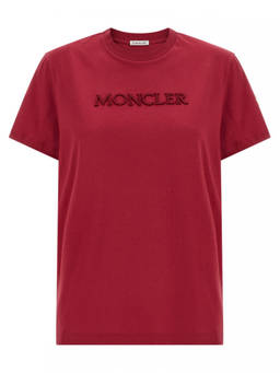 Moncler - Red Logo Embroidery T-Shirt