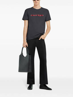 Courreges - Grey Crewneck Logo T-Shirt (S)